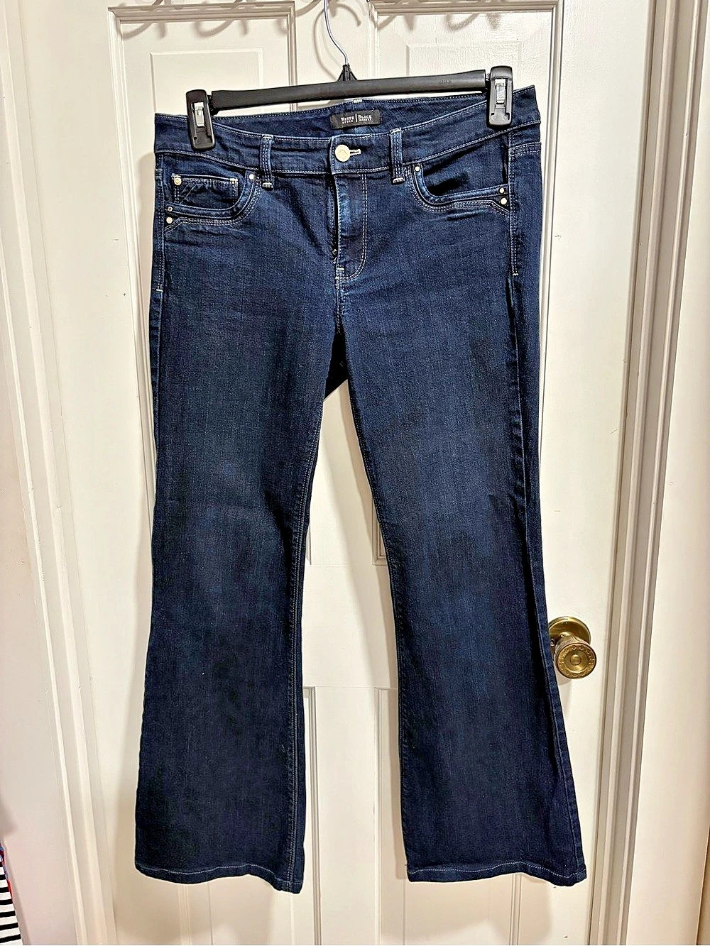 White House Black Market Blanc Flare Leg Jeans Blue Size 8S